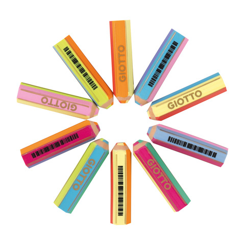 Espositore 40 gomme Giotto Happy Gomma 4 tonalità di colore F234900